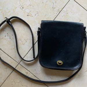 Black leather Coach inspired purse